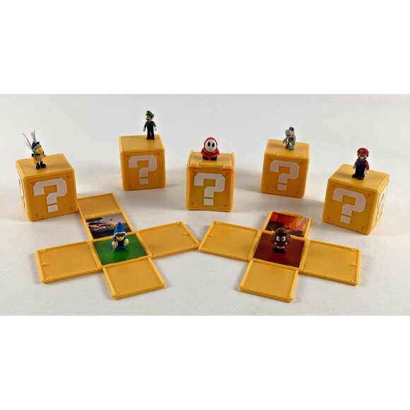 JAKKS Pacific Other - Nintendo Super Mario Question Mark Boxes Lot Mini Action Figures Dry Bones Luigi